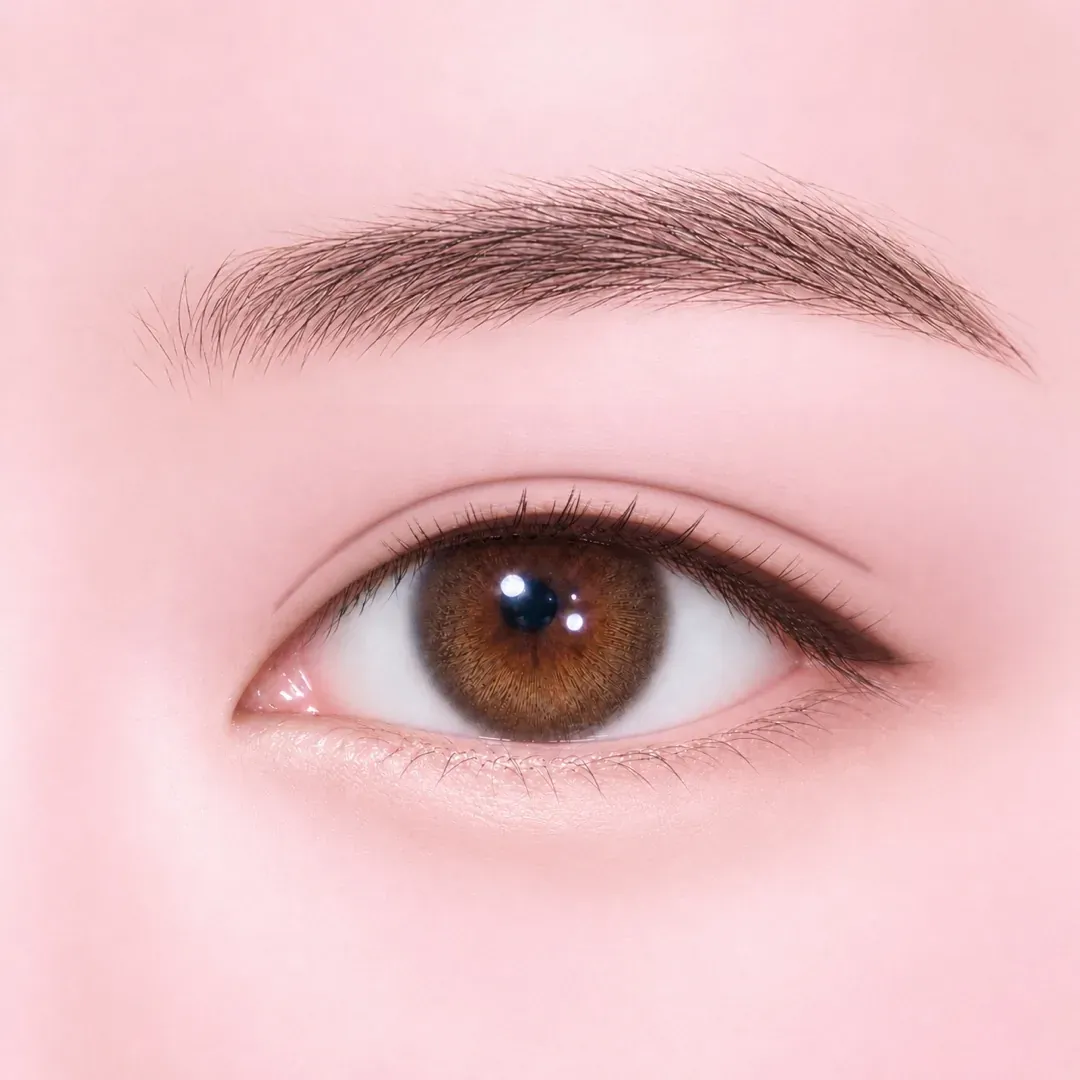 세미아웃 라인을 적용한 일자 눈매 예시 이미지